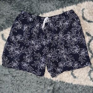 Coral Bay Navy and White Floral Swim/ Board Shorts - 3X